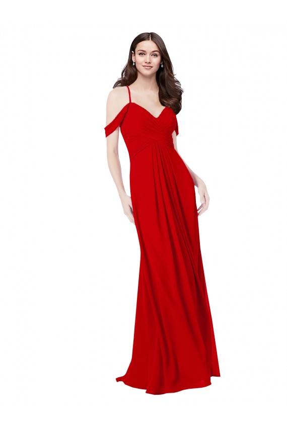 Outlet Cold Shoulder Chiffon Bridesmaid Dress UK