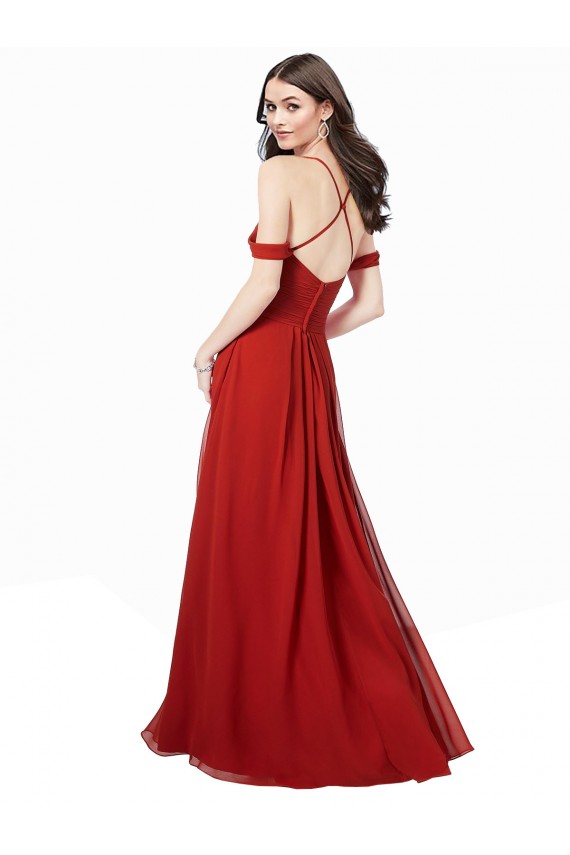 Outlet Cold Shoulder Chiffon Bridesmaid Dress UK