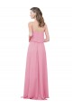 Outlet Spaghetti Strap Chiffon Bridesmaids Dress with Ruffle Overlay UK