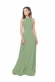 Outlet High Neck Chiffon Bridesmaids Dress with Low Cowl Back UK