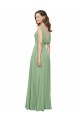 Outlet High Neck Chiffon Bridesmaids Dress with Low Cowl Back UK
