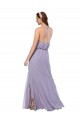Outlet Grecian Style Halter Chiffon Bridesmaid Dress with Keyhole and Slit UK