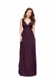 Outlet Plunging V-Neckline Long Chiffon Bridesmaid Dress with Deep V-Back UK