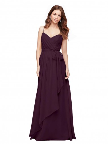 Outlet Wrapped Sweetheart Neckline Long Chiffon Bridesmaid Dress  UK