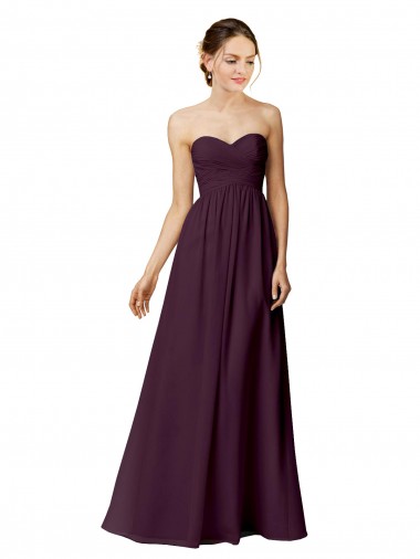 Outlet Strapless Chiffon Bridesmaid Dress with Criss Cross Shirred Bodice UK