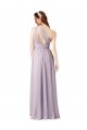 Outlet One Shoulder Chiffon Bridesmaid Dress with Front Keyhole and Shirred Bodice UK