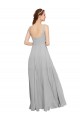Outlet Squre Necked Long Chiffon Bridesmaid Dress with Front Slit UK