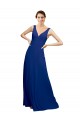 Outlet V-Neck Sheath Chiffon Bridesmaid Dress with V-Back UK