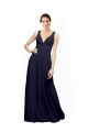 Outlet Open Back Long Chiffon Bridesmaid Dress with Plunging V-Neck Bodice UK