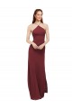 Outlet High Halter Neck Long Chiffon Bridesmaid Dress with Low Scoop Back UK