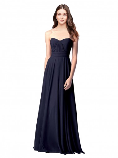 Outlet Luxe Chiffon Bridesmaid Dress with Sweetheart Neckline and Shirred Bodice UK