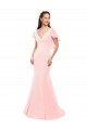 Outlet Fit and Flare Chiffon Bridesmaid Dress with V-Neck and Flutter Sleeves UK
