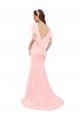 Outlet Fit and Flare Chiffon Bridesmaid Dress with V-Neck and Flutter Sleeves UK