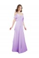 Outlet Chiffon Bridesmaid Dress with Draped Sweetheart Bodice and Off The Shoulder Flounces UK