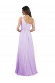 Outlet Draped One Shoulder A-Line Long Chiffon Bridesmaid Dress UK