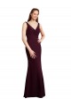 Outlet Floor Length Fluted Chiffon Dress with Draped Bodice and V-Neckline UK