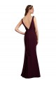 Outlet Floor Length Fluted Chiffon Dress with Draped Bodice and V-Neckline UK