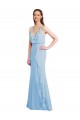 Outlet Fluted Long Chiffon Bridesmaid Dress with Cascading Ruffles UK