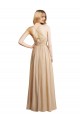 Outlet Draped Long Chiffon A-Line Dress with Cascading Ruffles UK