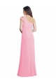 Outlet Single Shoulder Chiffon Bridesmaid Dress with Draped Bodice UK