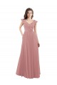 Outlet Chiffon A-Line Bridesmaid Dress with V-Neck Wrap Bodice UK