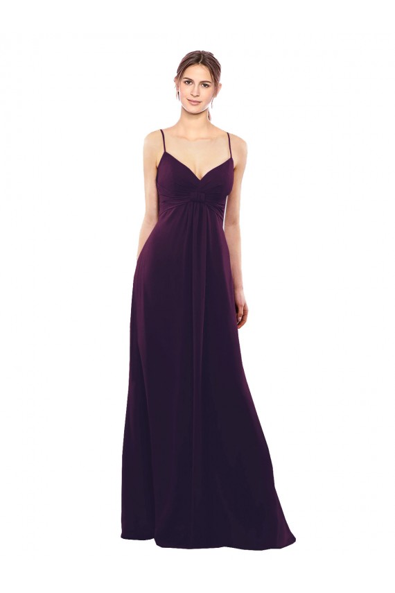 Outlet Floor Length A-Line Chiffon Bridesmaid Dress with Criss Cross Back UK