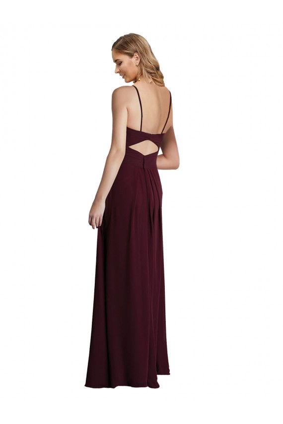 Outlet Long Chiffon Bridesmaid Dress with Sweetheart Neckline UK
