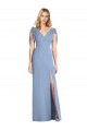 Outlet Bow-Shoulder Sleeveless Deep V-Back Mermaid Bridesmaid Dress UK