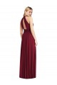 Outlet High-Neck Open Back Shirred Halter Maxi Bridesmaid Dress UK