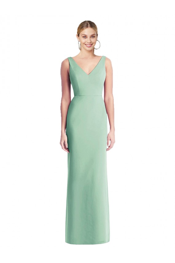 Outlet Sleeveless Tie Back Chiffon Trumpet Chiffon Bridesmaid Dress UK