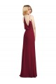 Outlet Full Length Draped Blouson Back Chiffon Maxi Bridesmaid Dress UK