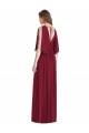 Outlet Split Sleeves Backless Chiffon Maxi Bridesmaid Dress UK