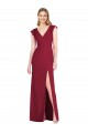 Outlet Ruffled Sleeves Mermaid Chiffon Bridesmaid Dress with Front Slit UK