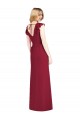 Outlet Ruffled Sleeves Mermaid Chiffon Bridesmaid Dress with Front Slit UK