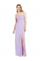 Outlet Spaghetti Straps Mermaid Chiffon Bridesmaid Dress with Side Front Slit UK