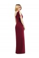 Outlet One Shoulder Chiffon Bridesmaid Dress with Draped Front Slit UK