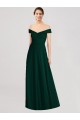 Outlet Full length Off the Shoulder Chiffon Bridesmaid Dress UK