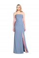 Outlet Trumpet Full Length Strapless Chiffon Bridesmaid Dress with Slit UK
