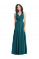Outlet Draped V-Neck Long Sleeveless Chiffon Bridesmaid Dress UK