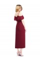 Outlet Cocktail Wrap Chiffon Bridesmaid Dress with Fluttering Ruffles UK