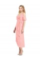 Outlet Cocktail Wrap Chiffon Bridesmaid Dress with Fluttering Ruffles UK