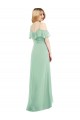 Outlet High Low Off the Shoulder Wrap Chiffon Bridesmaid Dress  UK