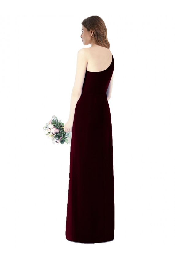 Outlet One Shoulder Chiffon Trumpet Bridesmaid Dress UK
