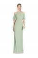 Outlet Ruffle Cold-Shoulder Mermaid Chiffon Maxi Bridesmaid Dress UK