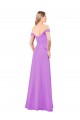 Outlet Off The Shoulder Draped Sleeves A-Line Chiffon Bridesmaid Dress UK