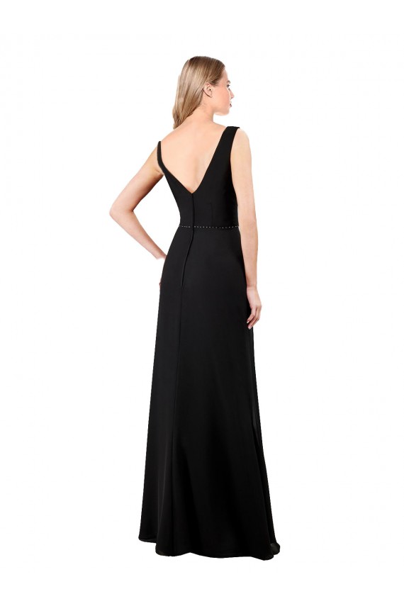 Outlet V-Neckline Chiffon Bridesmaid Dress / Prom Dress with Draped Bodice UK