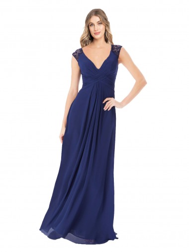 Outlet Embroidered Keyhole Back Chiffon Bridesmaid Dress UK