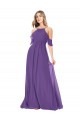 Outlet Cold Shoulder Flutter Sleeves Chiffon Bridesmaid Dress UK