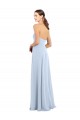 Outlet Fitted Strapless Full Length Chiffon Bridesmaid Dress with Front Slit UK