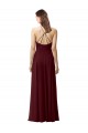 Outlet Slim Long High Halter Neck Chiffon Bridesmaid Dress with High Side Slit UK